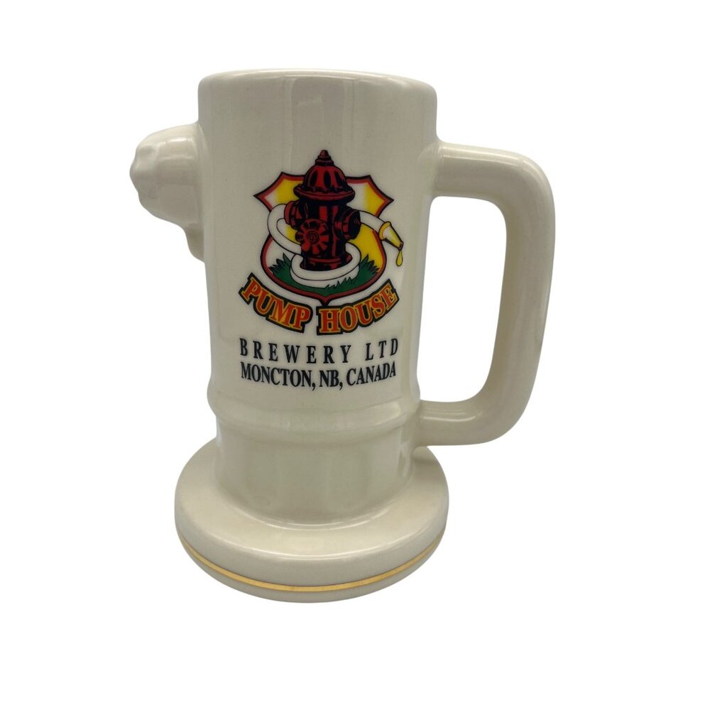 Vintage Pump House Brewery Moncton NB Fire Hydrant Stein Ceramic Beer Mug Canada